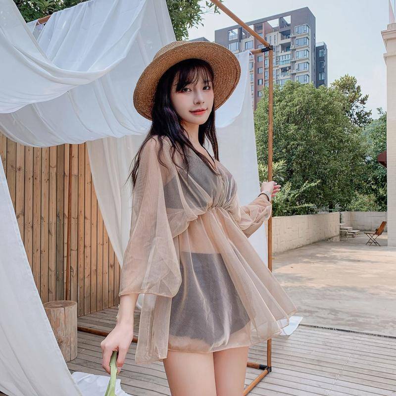 Bộ Đồ Bơi Ba Mảnh Phong Cách Hàn Quốc Quyến Rũ Cho Nữ