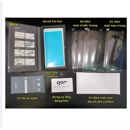 Dán full màn hình hiệu Gor cho Galaxy S8 (combo 4 miếng dán)