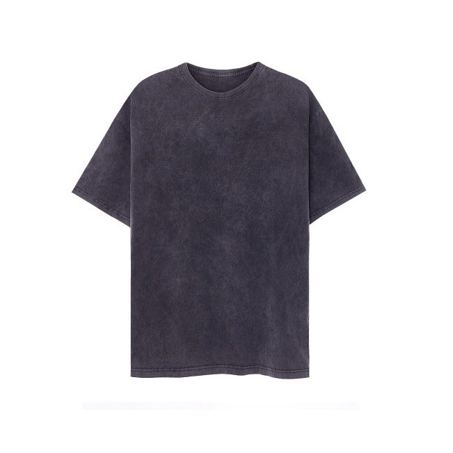 Áo thun trơn wash xám đậm đen
