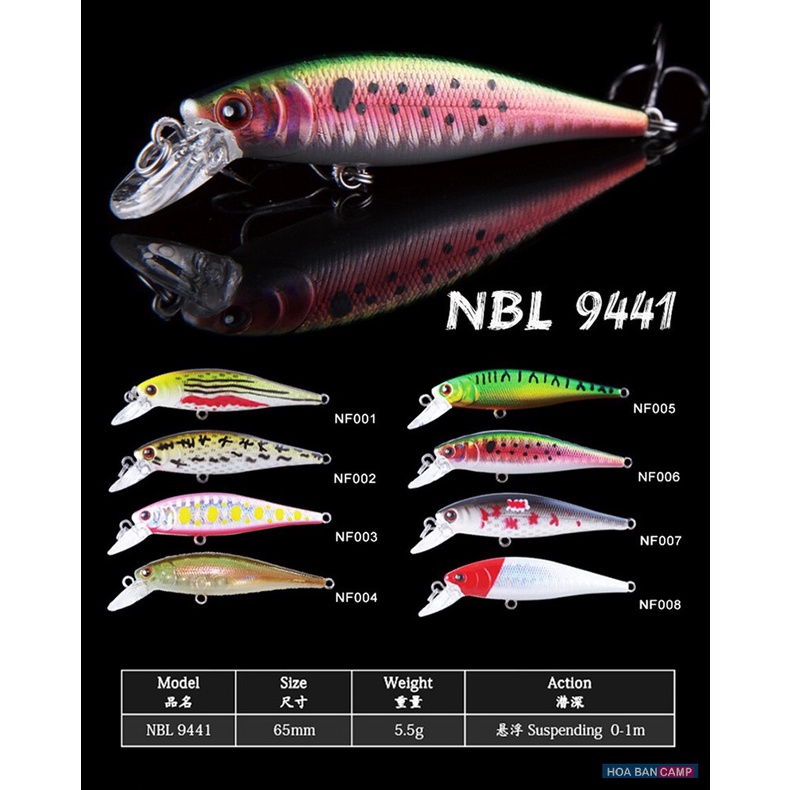 Mồi Lure NOEBY 9441 Minnow | 6.5cm – 5.5g
