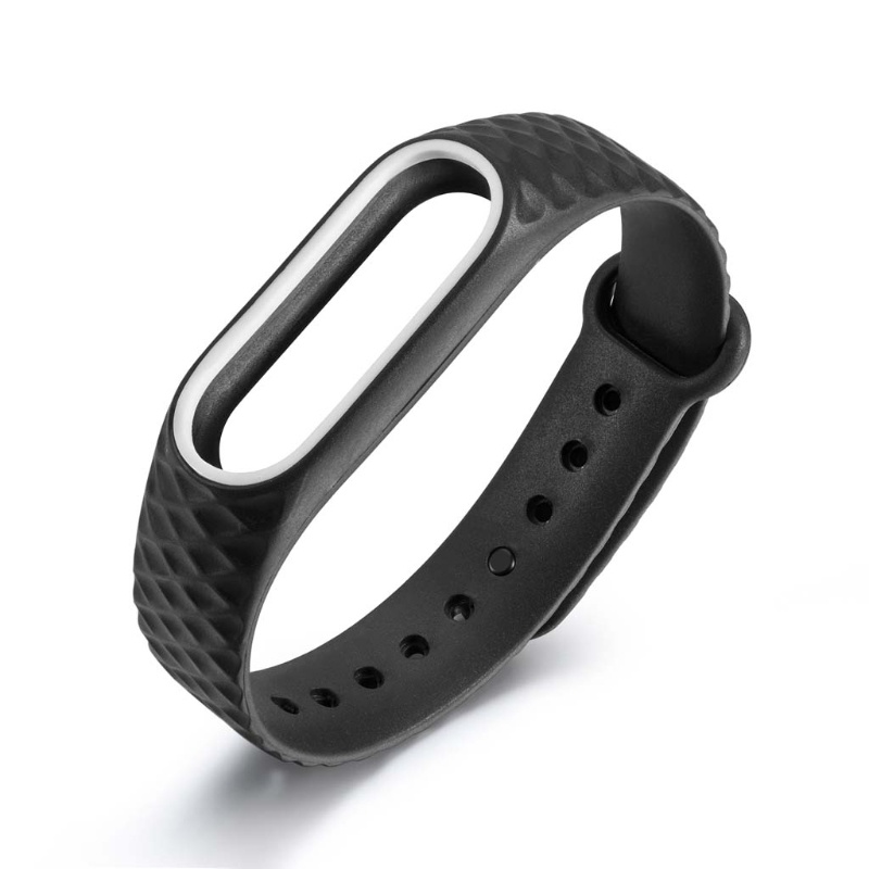 Dây Đeo Tay Thay Thế Chất Liệu Silicon Họa Tiết Hình Thoi Cho Xiaomi MI Band 2