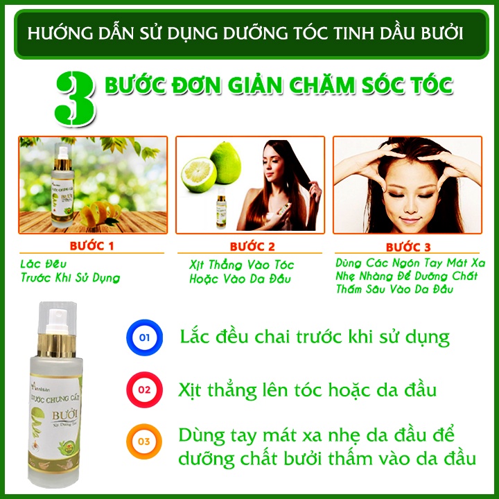 Tinh dầu bưởi dưỡng và kích thích mọc tóc Xịt bưởi dưỡng tóc An Nhiên