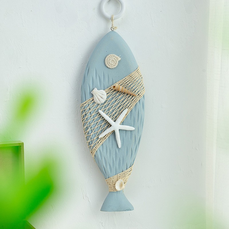 Móc cá gỗ treo trang trí - Decor đồ trang trí theo phong cách biển Địa Trung Hải