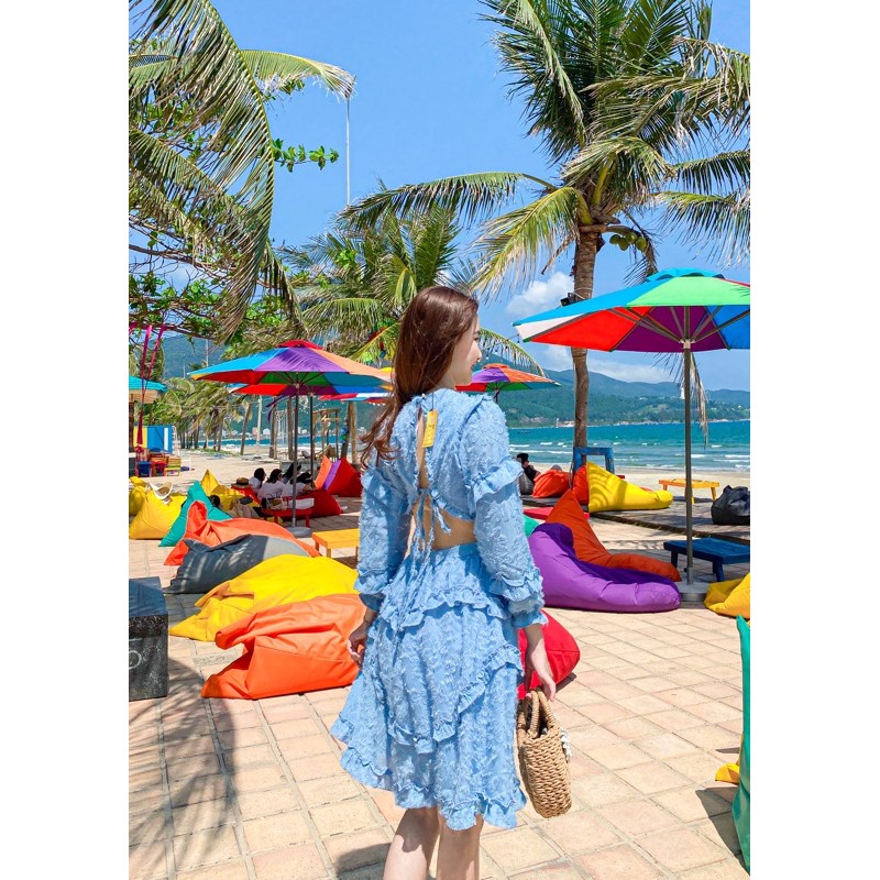 Đầm lông vũ hở lưng❤️FREESHIP ❤️