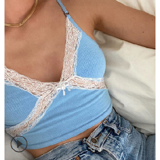 Áo croptop hai dây phối ren quyến rũ dành cho nữ