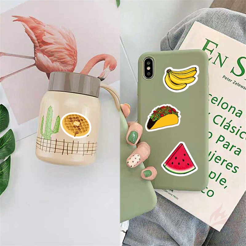 Set 40 Stickers dán trang trí phong cách thức ăn và món tráng miệng xinh xắn