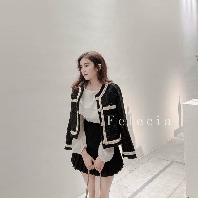 Áo dạ dài tay kẻ tweed ( kèm video , ảnh thật ) HÀNG QC | BigBuy360 - bigbuy360.vn