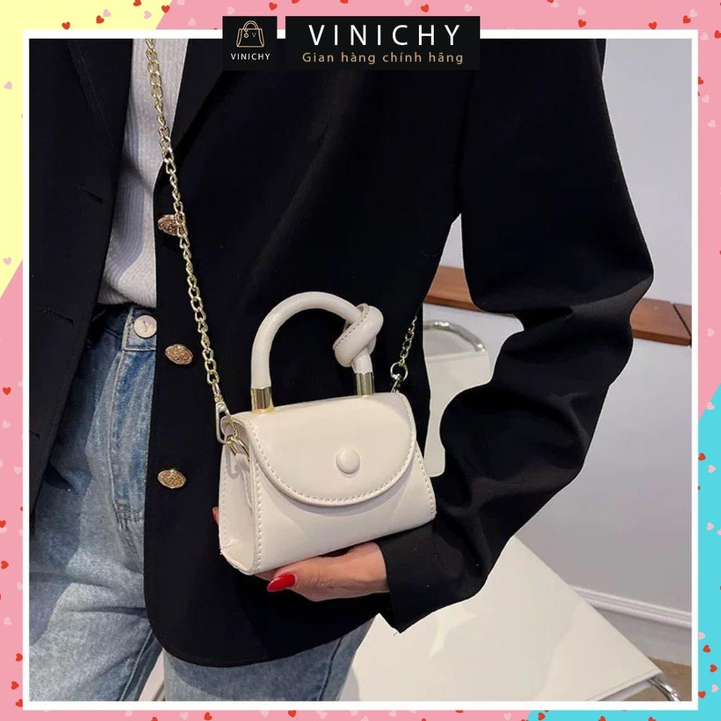 Túi xách Mini nữ đeo chéo, túi đi chơi, đi học VINICHY, da đẹp cao cấp size 13cm HA268