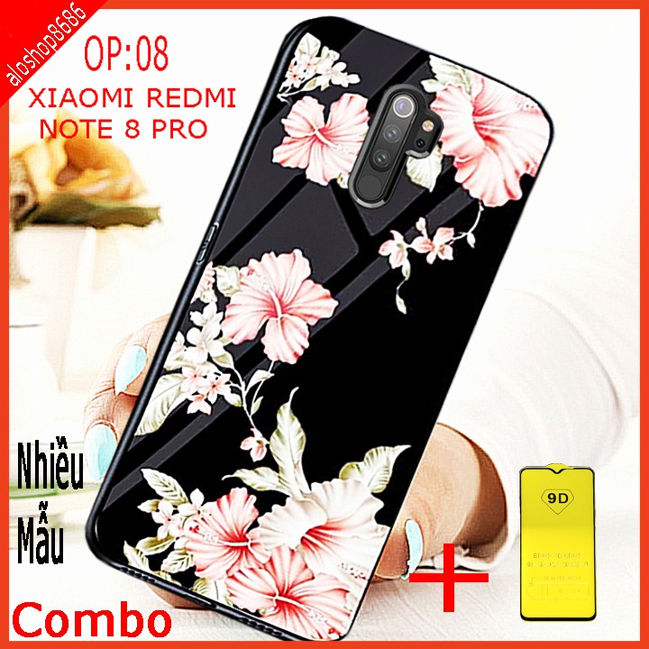 COMBO ốp lưng KÍNH 3D XIAOMI REDMI NOTE 8 PRO (TẶNG KÈM 1 kính cường lực FULL màn hình ) EDUCASESHOP