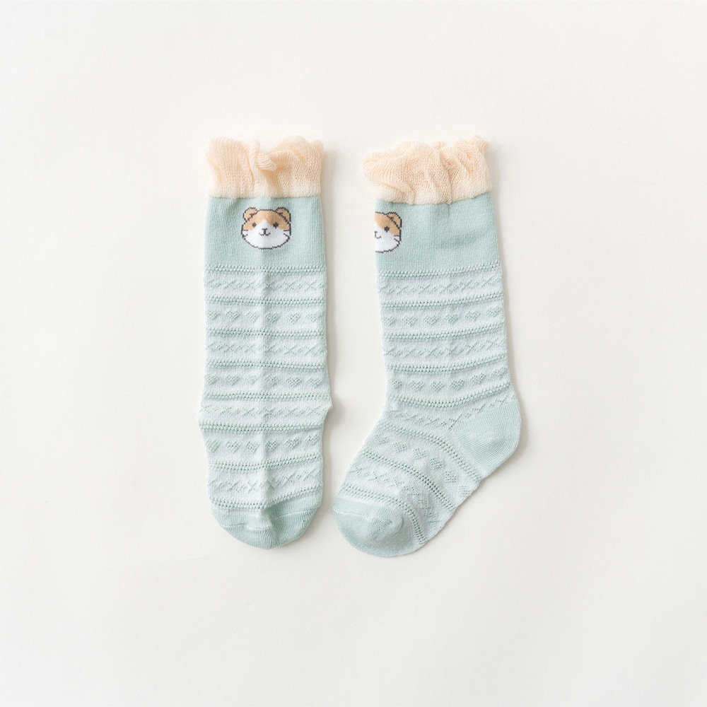 Đôi tất mỏng MAMIMAMIHOME dài đến gối bằng vải cotton chống muỗi dành cho bé trai bé gái