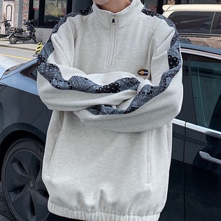 Áo khoác cardigan nam tay dài dáng rộng thiết kế cổ cao thời trang xuân thu