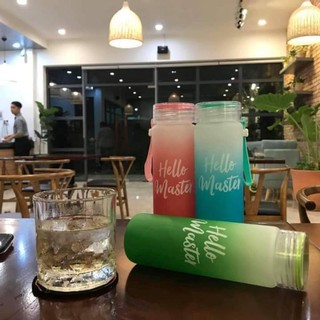[Xả Lỗ] Bình Nước Thủy Tinh Có Dây Xách HELLO MASTER 500ml