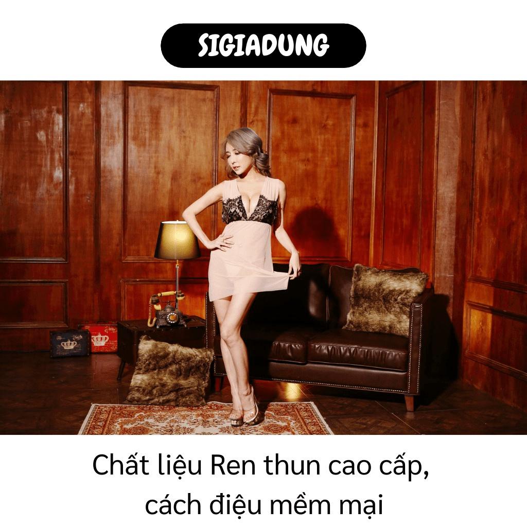 [SGD] Đầm Ngủ Sexy - Đầm Ngủ Ren Xuyên Thấu 2 Dây Dầy Quyến Rũ Và Gợi Cảm 4709