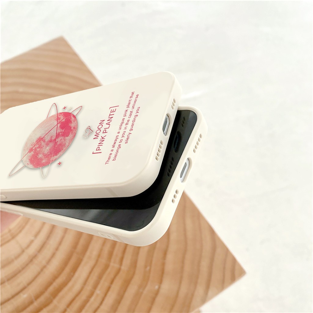 Ốp iphone hành tinh hồng cạnh vuông bảo vệ camera cho ip 6splus/7/7plus/8/8plus/x/xr/xs/11/12/pro/max/plus/13promax e147