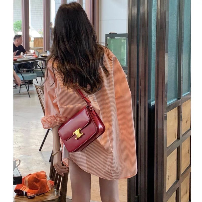 Áo Sơ Mi Hàn Quốc 🧡Sơ Mi Ulzzang Style [Áo Somi Sọc Cam] HÀNG LOẠI 1