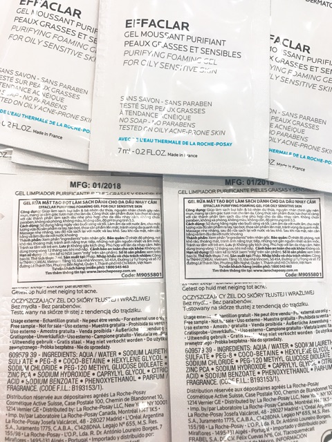 SAMPLE 5 GÓI -GEL RỬA MẶT DA DẦU EFACLAR LaRoche-Posay ( CHÍNH HÃNG) | BigBuy360 - bigbuy360.vn