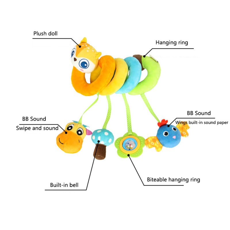 Đồ Chơi Thú Nhồi Bông Treo Xe Đẩy Em Bé Sơ Sinh