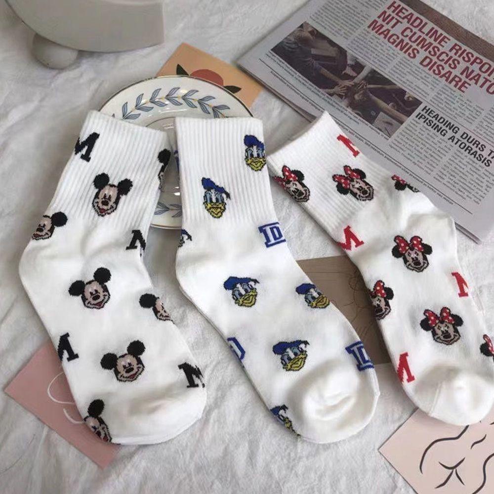 Vớ Giữ Ấm Thoải Mái In Họa Tiết Hoạt Hình Chuột Mickey / Vịt Dễ Thương Thời Trang Cho Nữ