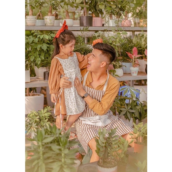 P'ti chou - Váy Gramin kèm yếm hoa vintage dành cho bé gái 1y- 5y