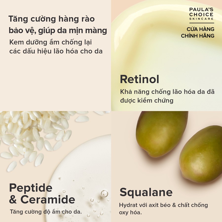 Kem dưỡng ẩm tái tạo hàng rào bảo vệ da chứa Retinol Paula's Choice Resist Barrier Repair Moisturizer 50ml mã: 7610