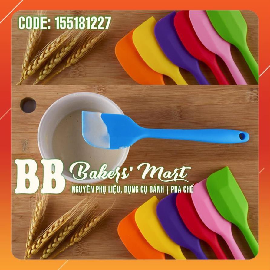 1 MÀU LỚN 28cm - CÂY PHỚI VÉT Spatula dẹt trộn bột silicone đúc liền 1 MÀU (GIAO MÀU SẮC NGẪU NHIÊN)