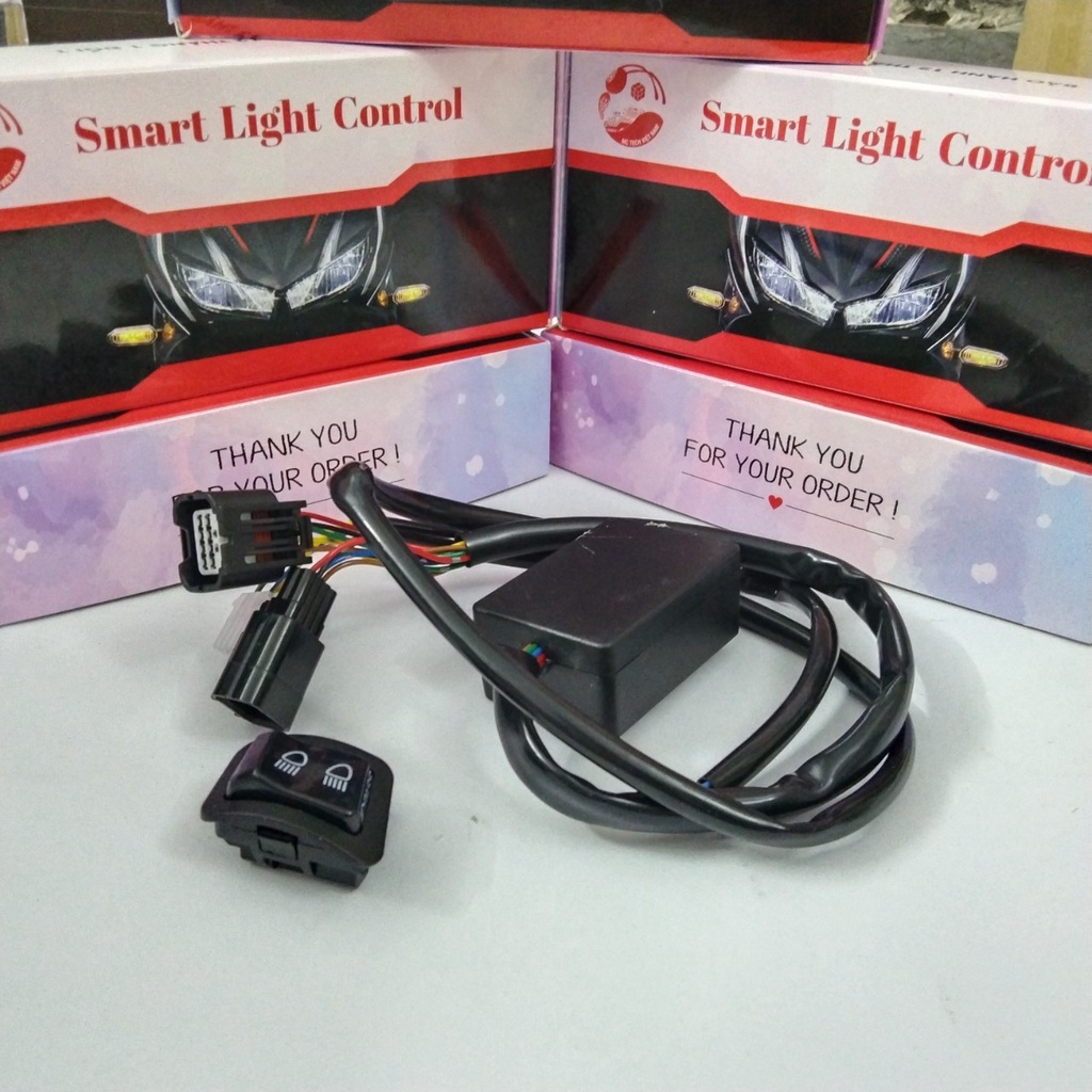 Bộ Mạch Và Công Tắc Tắt Mở Đèn Xe Máy Airblade  Full Giắc Cắm Tặng Kèm Nút Passing Sh