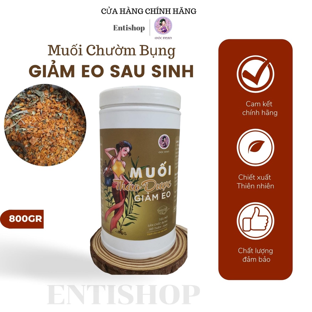 Muối chườm bụng sau sinh, muối thảo dược chườm bụng giảm eo 10 - 15cm, săn bụng handmade MỘC NHAN 600gr