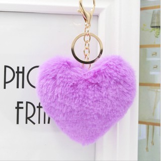 Móc khóa cục bông tim