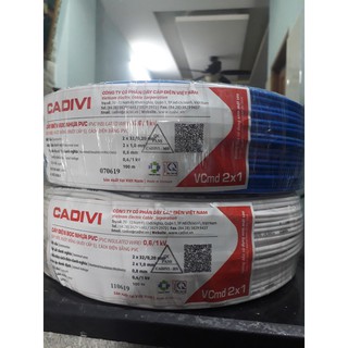 DÂY ĐIỆN ĐÔI CADIVI 2x1 mm2 Vcmd 2x32  cuộn 100 mét