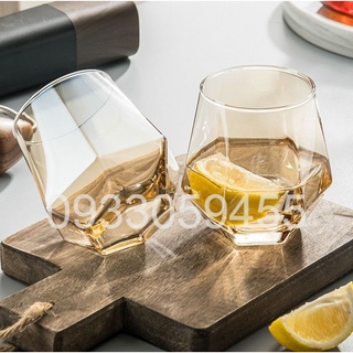Ly thủy tinh cao cấp uống rượu Tây 310ml, cốc uống rượu whisky hình diamond