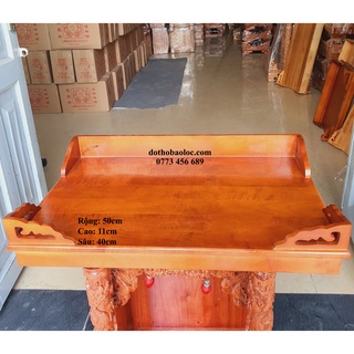 Bàn thờ treo tường gỗ tràm bông vàng 50cm –đỏ trơn
