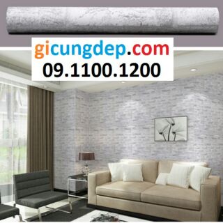 14m Giấy dán tường giả gạch trắng