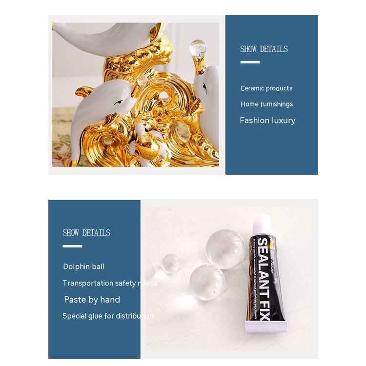 Quả Cầu Pha Lê Hình Cá Heo Phong Cách Bắc Âu Trang Trí Nội Thất