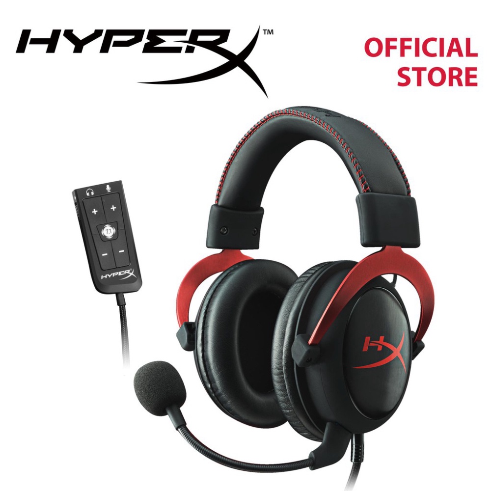 Tai nghe gaming HyperX Cloud II - Gun Metal/Red (kết nối USB &amp; 3.5 inch) - Hàng Chính Hãng
