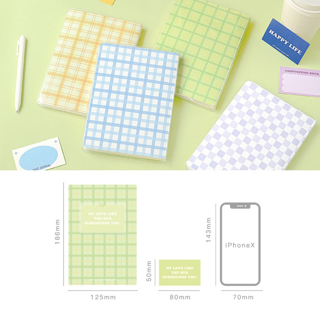 Sổ Tay NOTE FOR 160 Trang CARO Original Kích Thước A5 Có Bìa Nhựa
