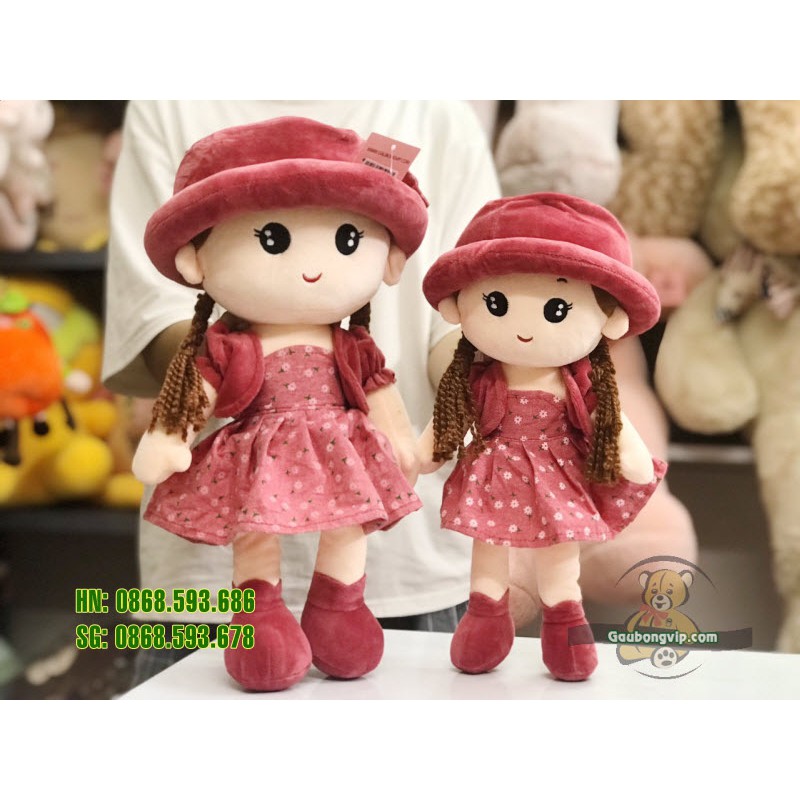 Gấu bông búp bê công chúa dễ thương cho bé gái size 40-55-70cm, nhiều loại