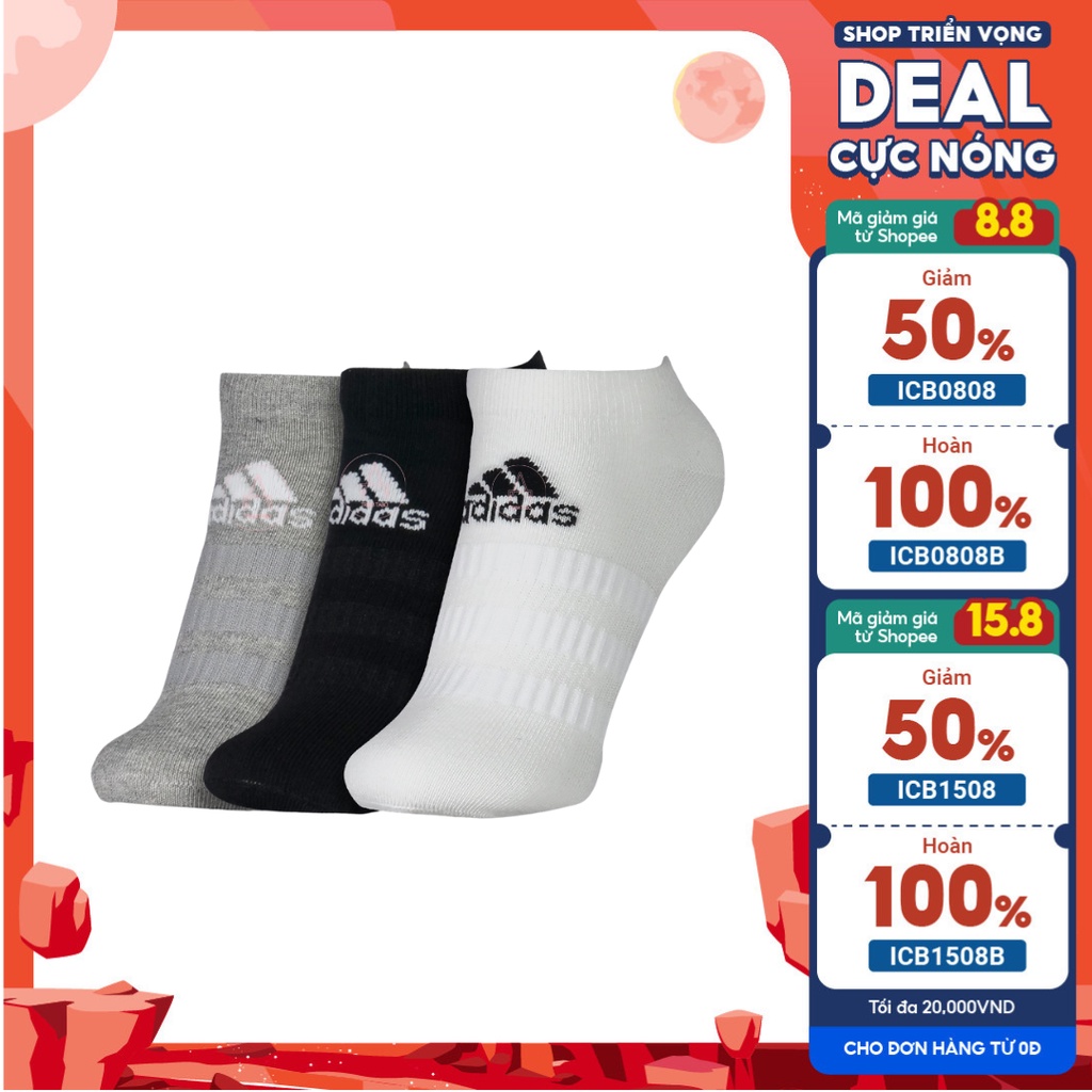 TẤT VỚ CHÍNH HÃNG ADIDAS LIGHT LOW 6PP BLACK/GREY/WHITE