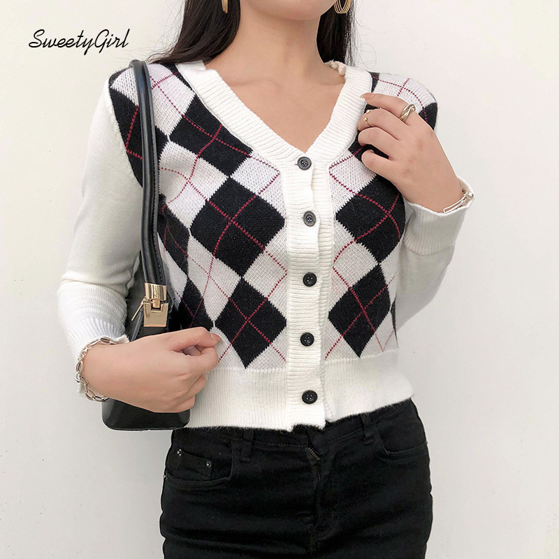 Áo Khoác Cardigan Dài Tay Họa Tiết Ca Rô Thanh Lịch Dành Cho Nữ