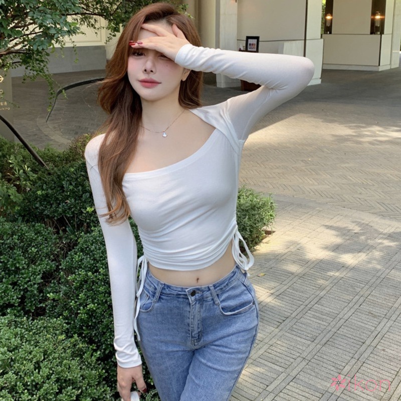 Áo Sơ Mi Tay Dài Dáng Ôm Quyến Rũ Trẻ Trung Phong Cách Hàn Quốc