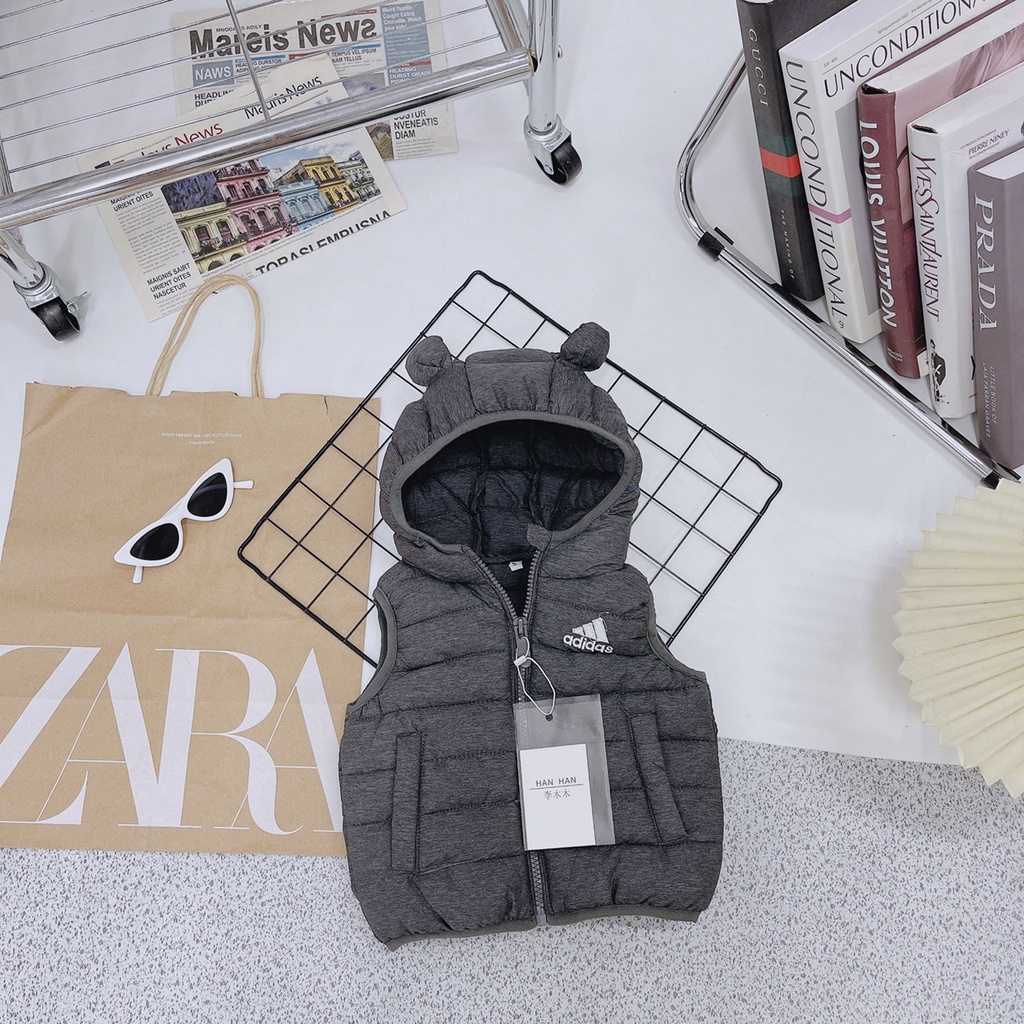 Áo phao gile siêu nhẹ cho bé trai bé gái từ 1-5 tuổi, Áo khoác Gile lông vũ cho bé