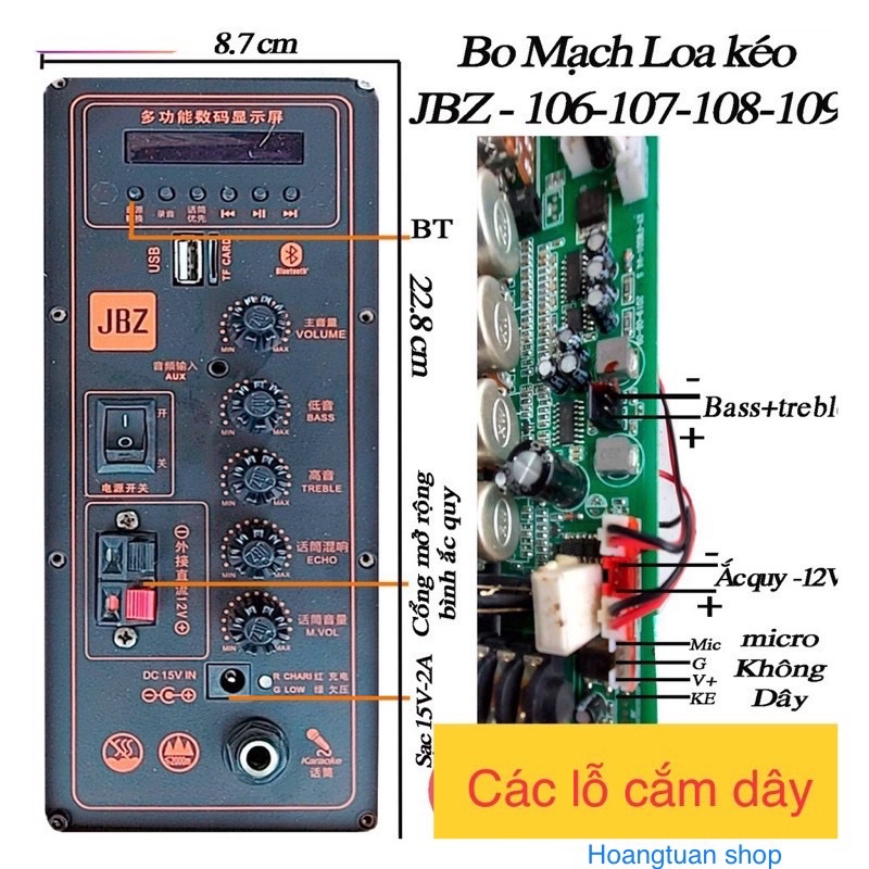 Mạch loa kéo JBZ 106 107 108 109 ( không bao gồm mạch mic)