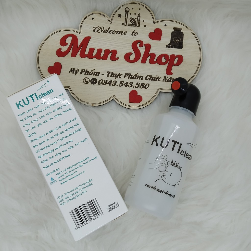 Bình rửa mũi KUTIclean chai 200ml dung dịch pha sẵn
