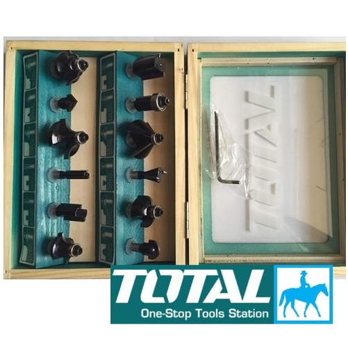 Total BỘ 12 MŨI PHAY GỖ 6mm 12mm 8mm TACSR0121 ĐIỆN SÀI GÒN