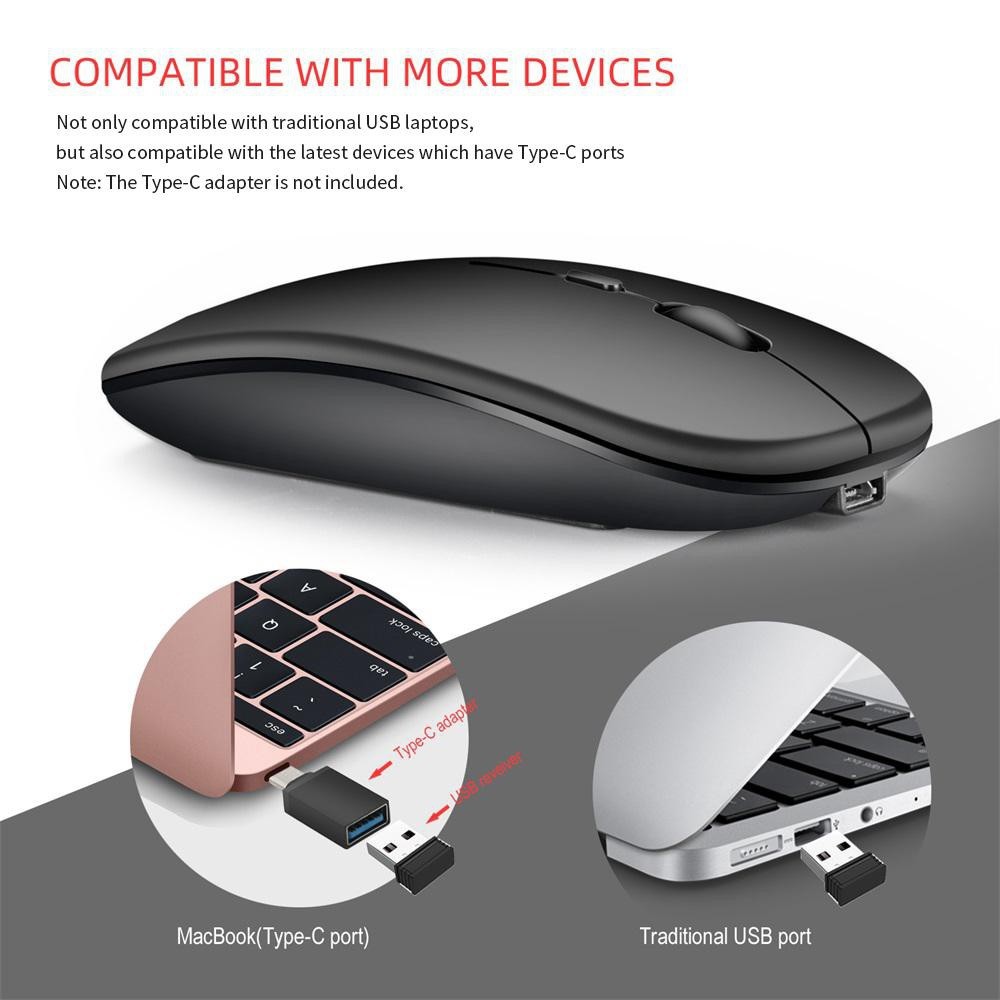 Chuột không dây văn phòng M90 2 trong 1 hỗ trợ kết nối Bluetooth và Usb 2.4G - Wireless Mouse M90