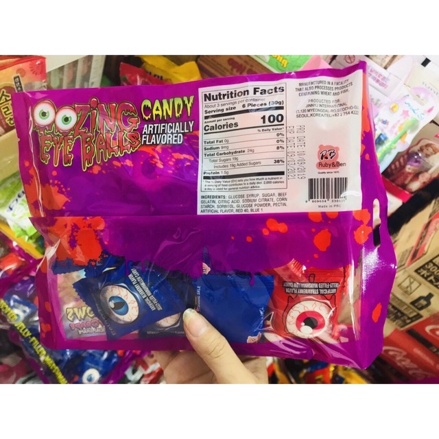 Kẹo Halloween xốp dẻo Marshmallow con mắt siêu ngon