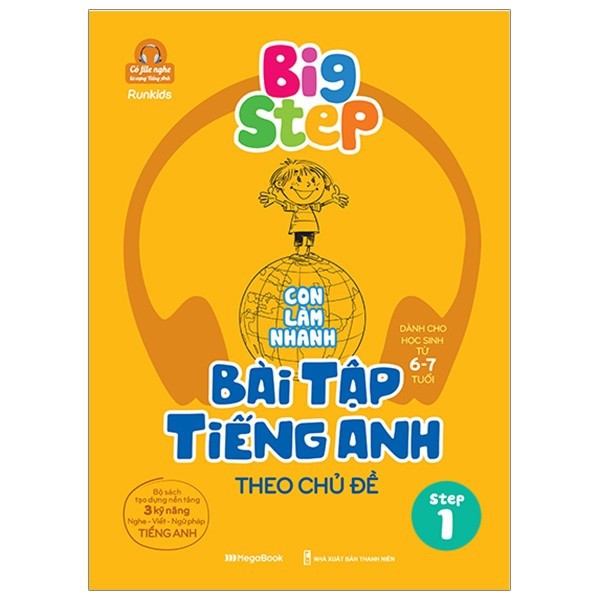 Sách Mega - Combo Big Step - Con Làm Nhanh Bài Tập Tiếng Anh Theo Chủ Đề (Step 1 Và 2) (Bộ 2 Tập)