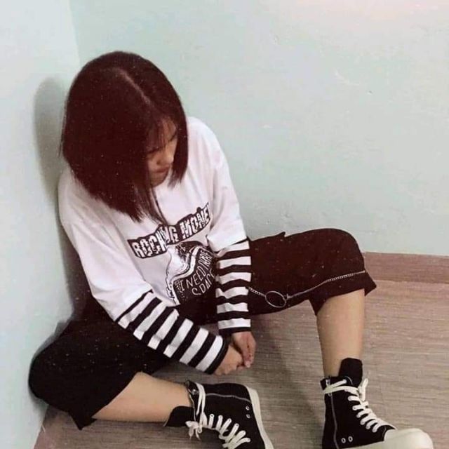 Áo phối tay sọc