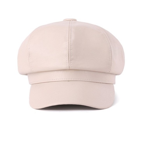 Mũ nồi nữ có vành, nón beret da phong cách hàn Quốc