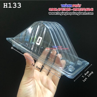 100 Hộp H133 nhựa tam giác đựng bánh sandwich