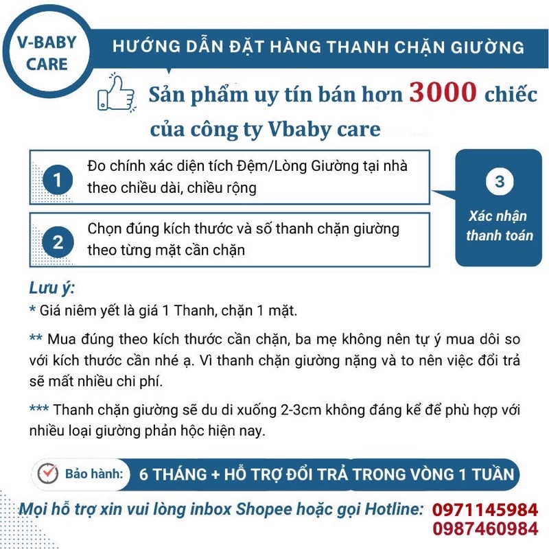 Thanh chắn giường Vbaby